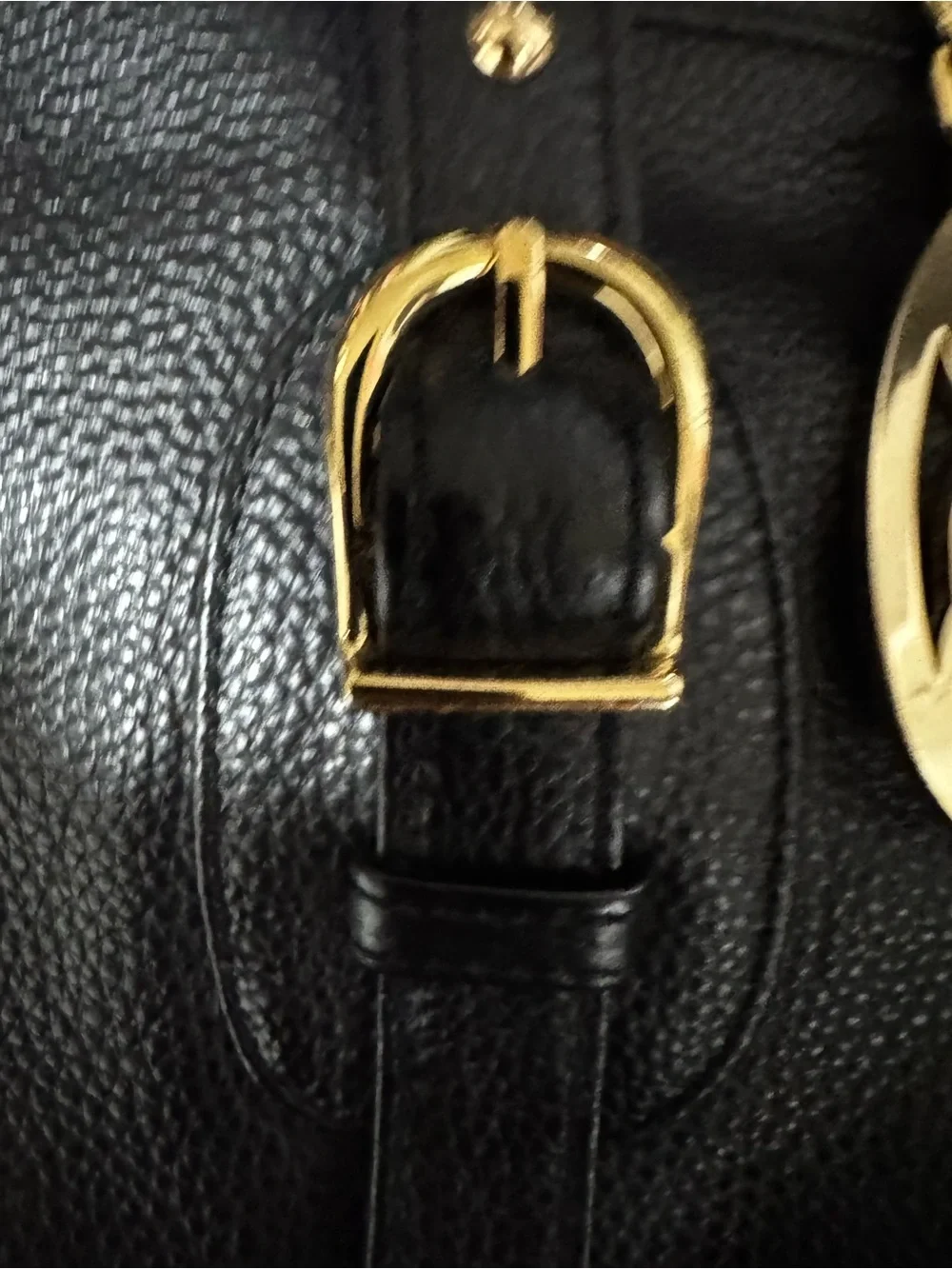 Onna Ehrlich Black Leather Satchel with Gold Charm - Women’s Everyday Tote